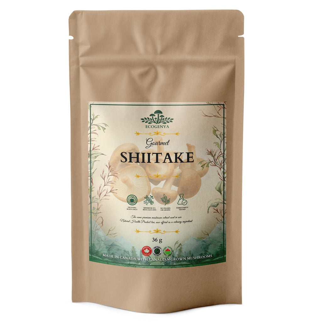 Ecogenya Gourmet Shiitake Mushroom Powder – Organic Fruiting Body Extract for Umami Cooking