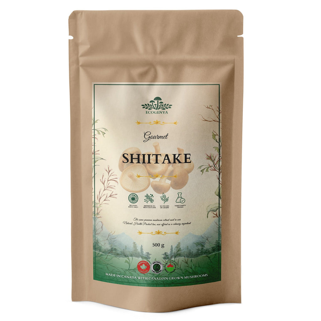 Ecogenya Gourmet Shiitake Mushroom Powder – Organic Fruiting Body Extract for Umami Cooking