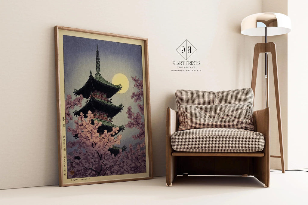 Estampe giclée du parc Ueno de Shiro Kasamatsu : estampe japonaise ancienne sur bois