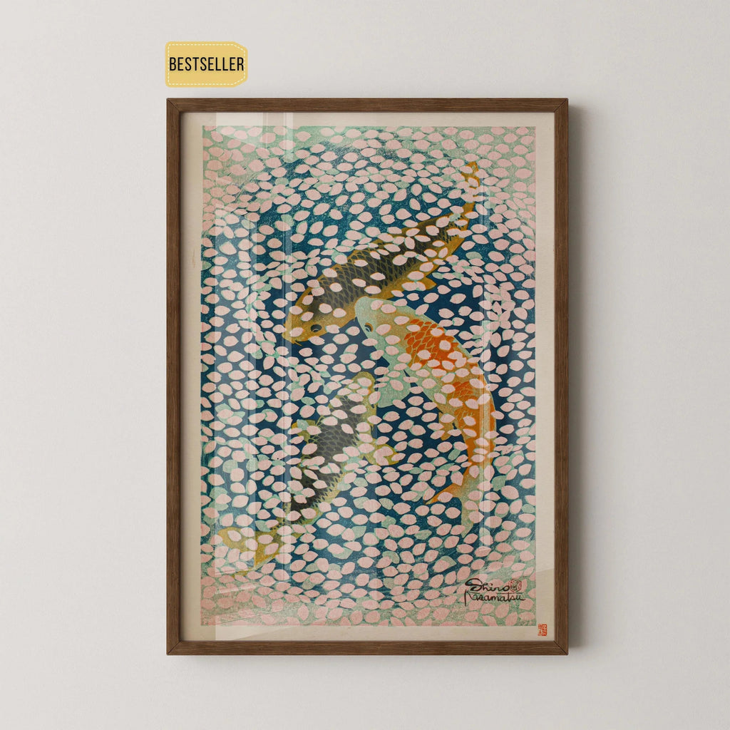 Shiro Kasamatsu - Vague de pétales, estampe giclée : art estampe japonaise ancienne sur bois