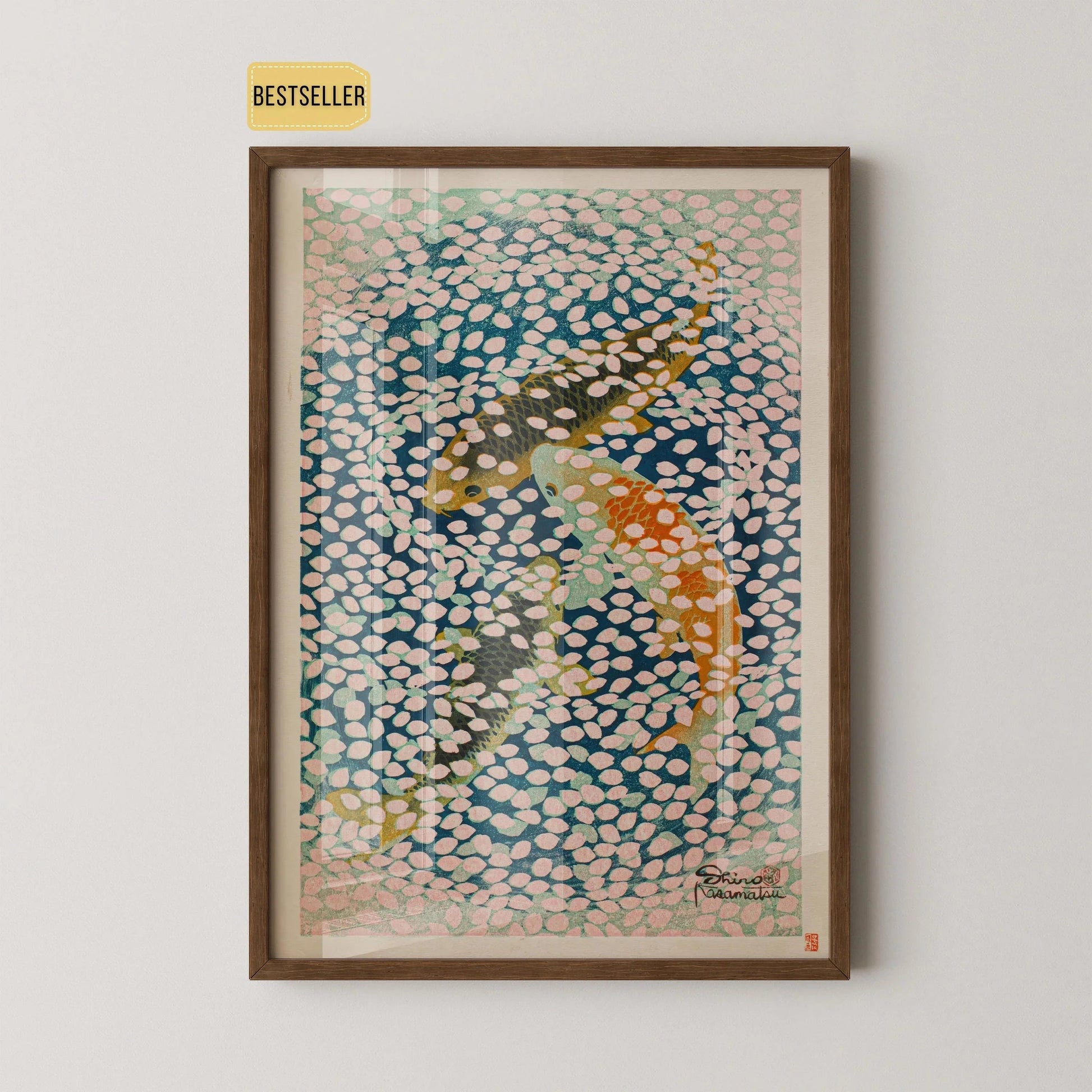 Shiro Kasamatsu - Vague de pétales, estampe giclée : art estampe japonaise ancienne sur bois