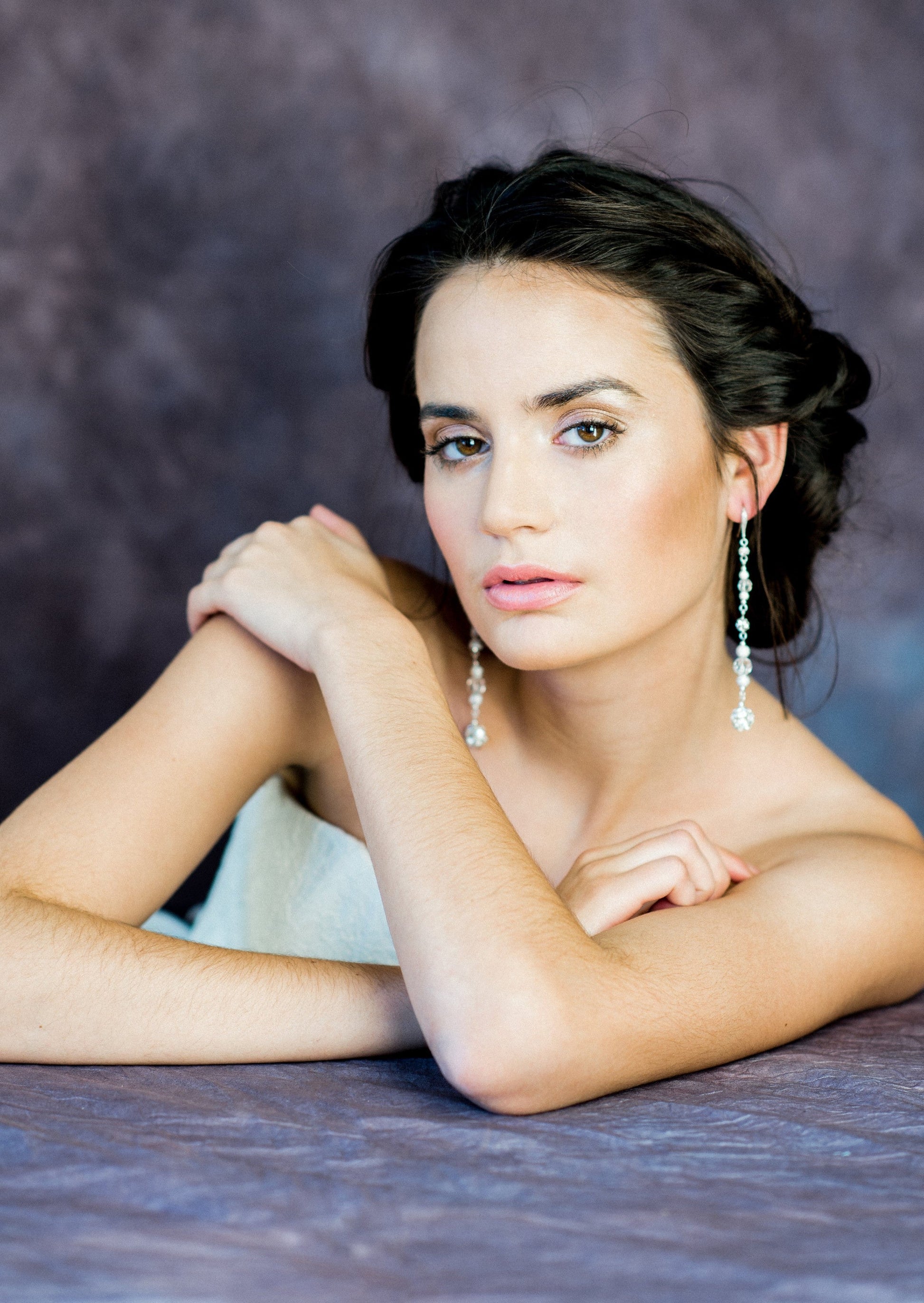 Boucles d'oreilles pendantes en strass cristal FELICITA