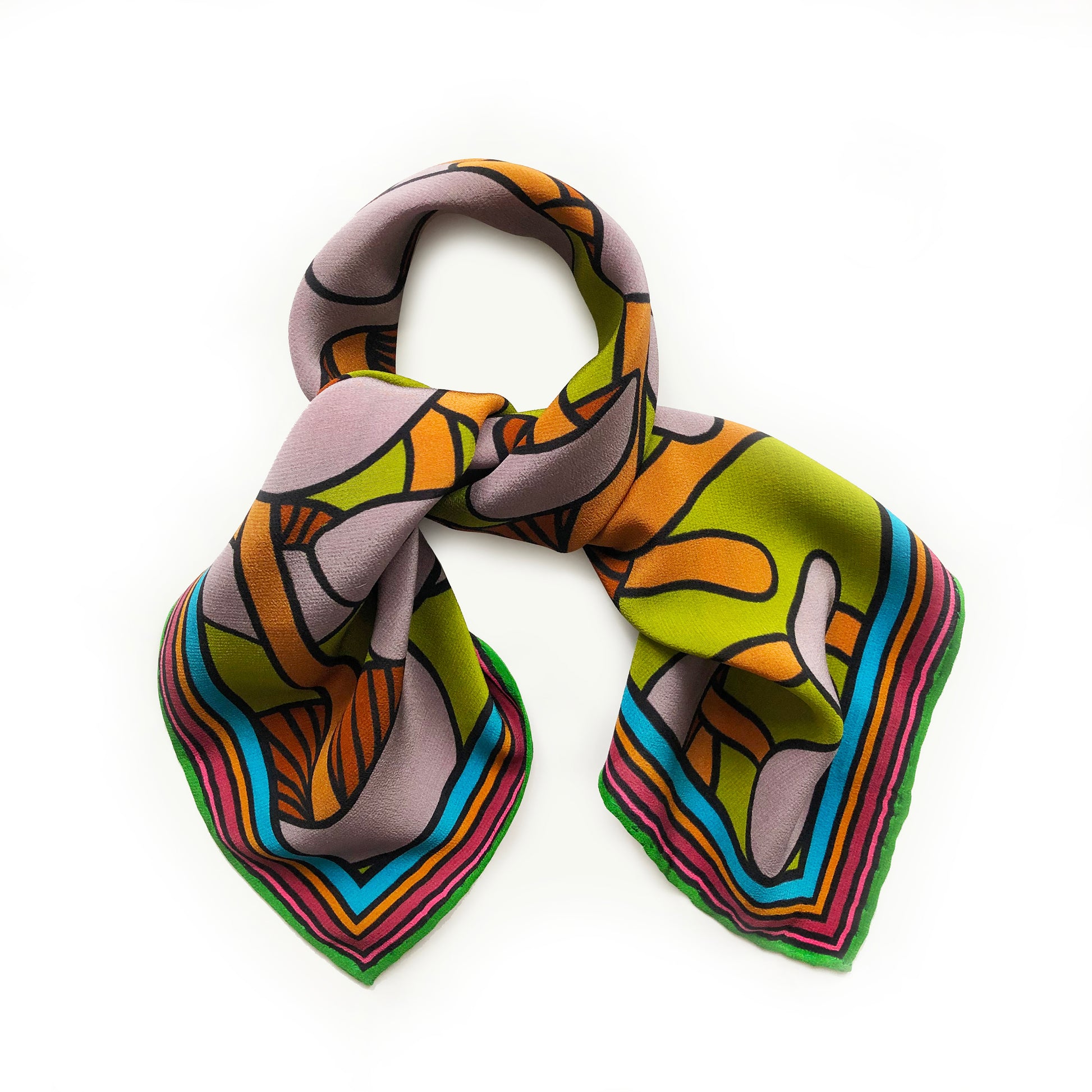 foulard en soie de jardin de champignons à tête violette