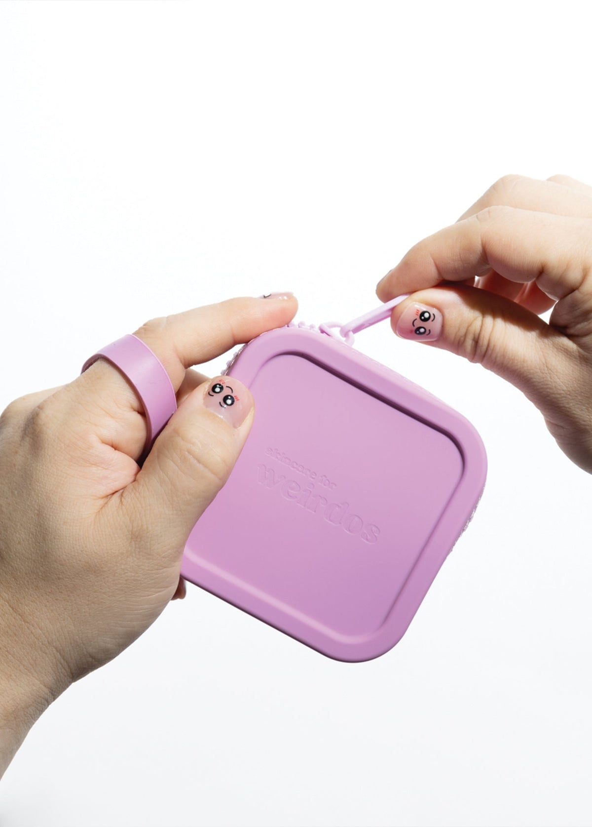 pochette en silicone avec logo zippé