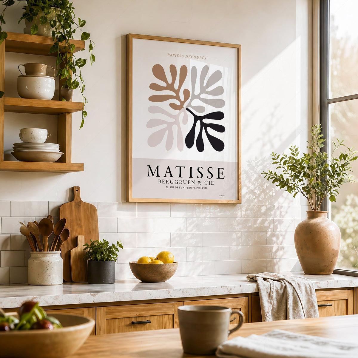 Henri Matisse Papiers Découpés Art Print – Neutral Leaf Wall Poster