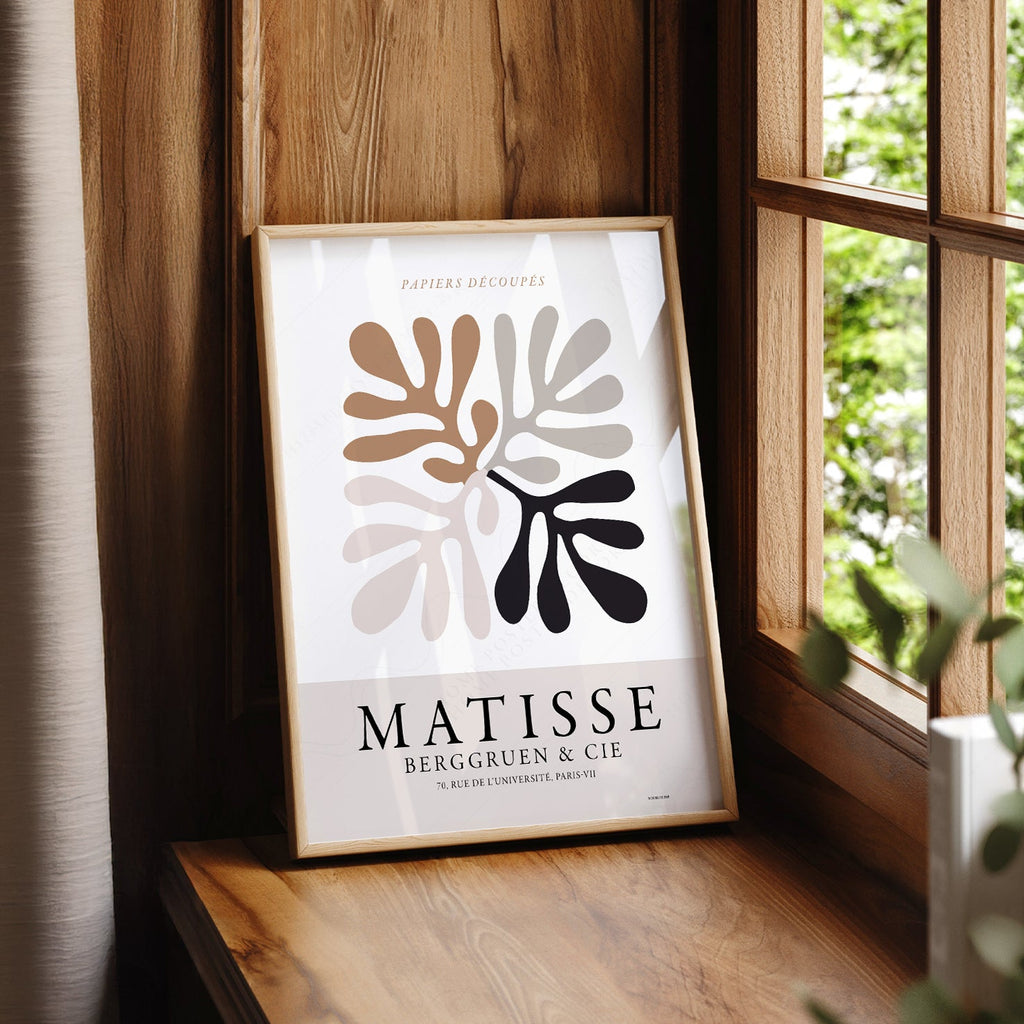 Henri Matisse Papiers Découpés Art Print – Neutral Leaf Wall Poster
