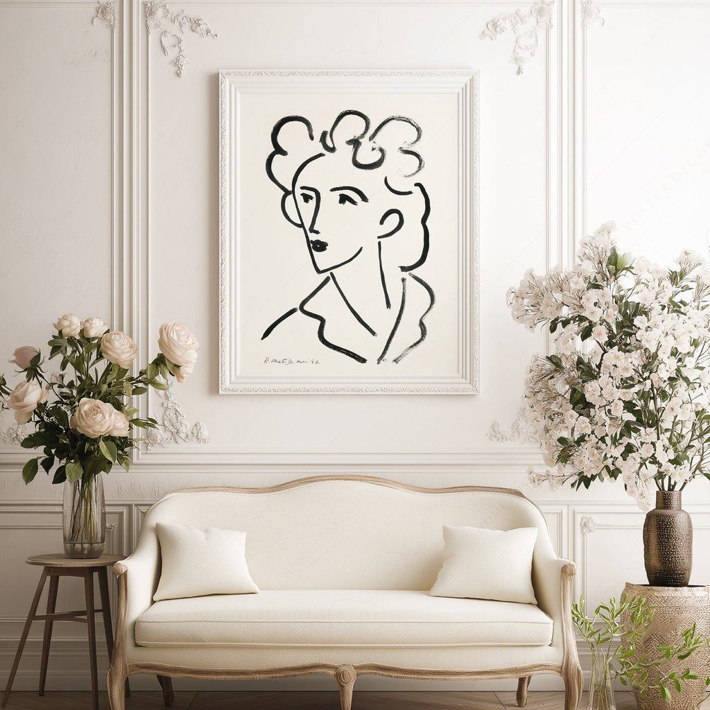 Henri Matisse Tete Marie Jose Art Print – Minimalist Line Drawing Poster