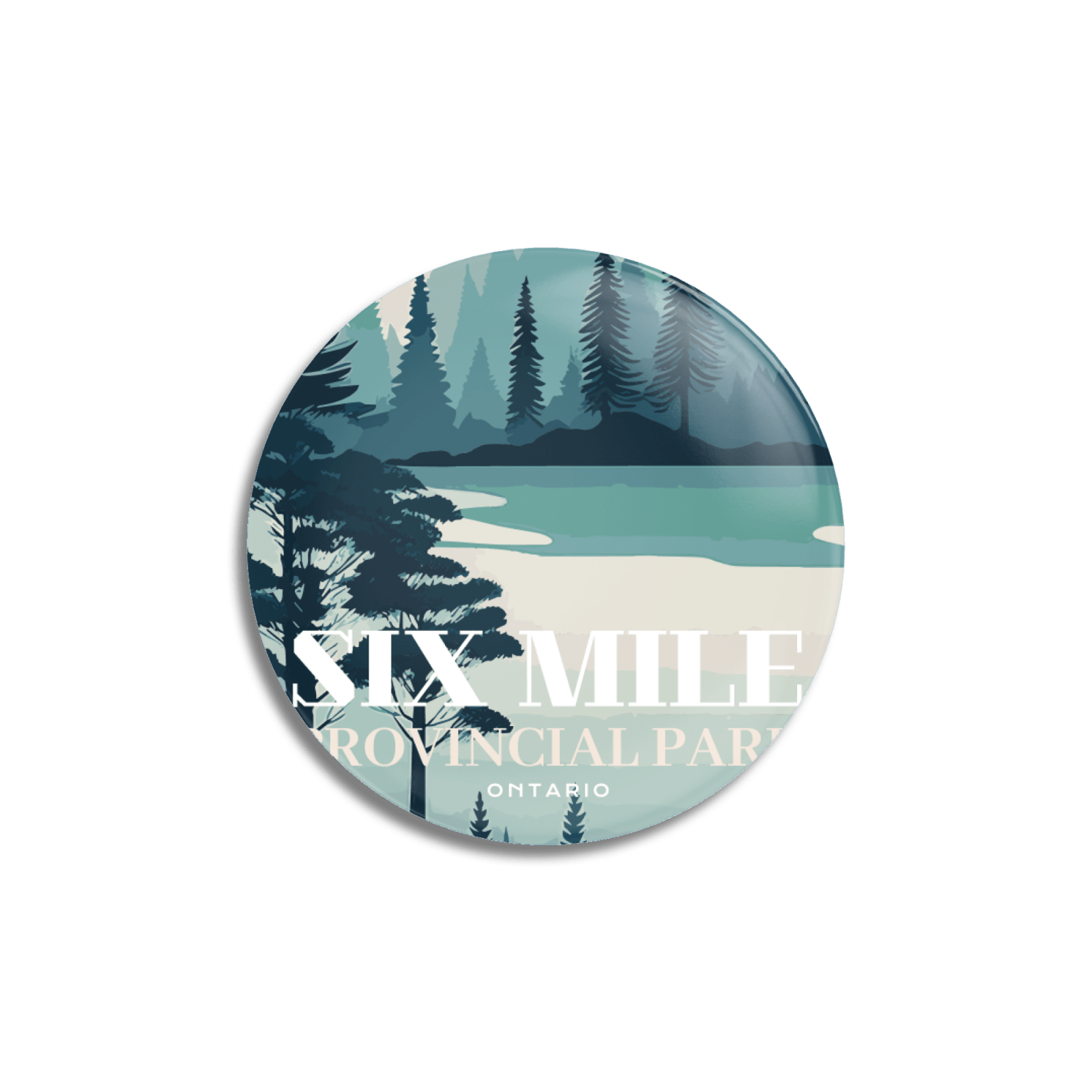 Six Mile Provincial Park of Ontario Pinback Button, Canada Parks