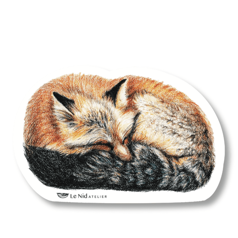 Sleeping fox Sticker for Water Bottle, Agenda or Computer