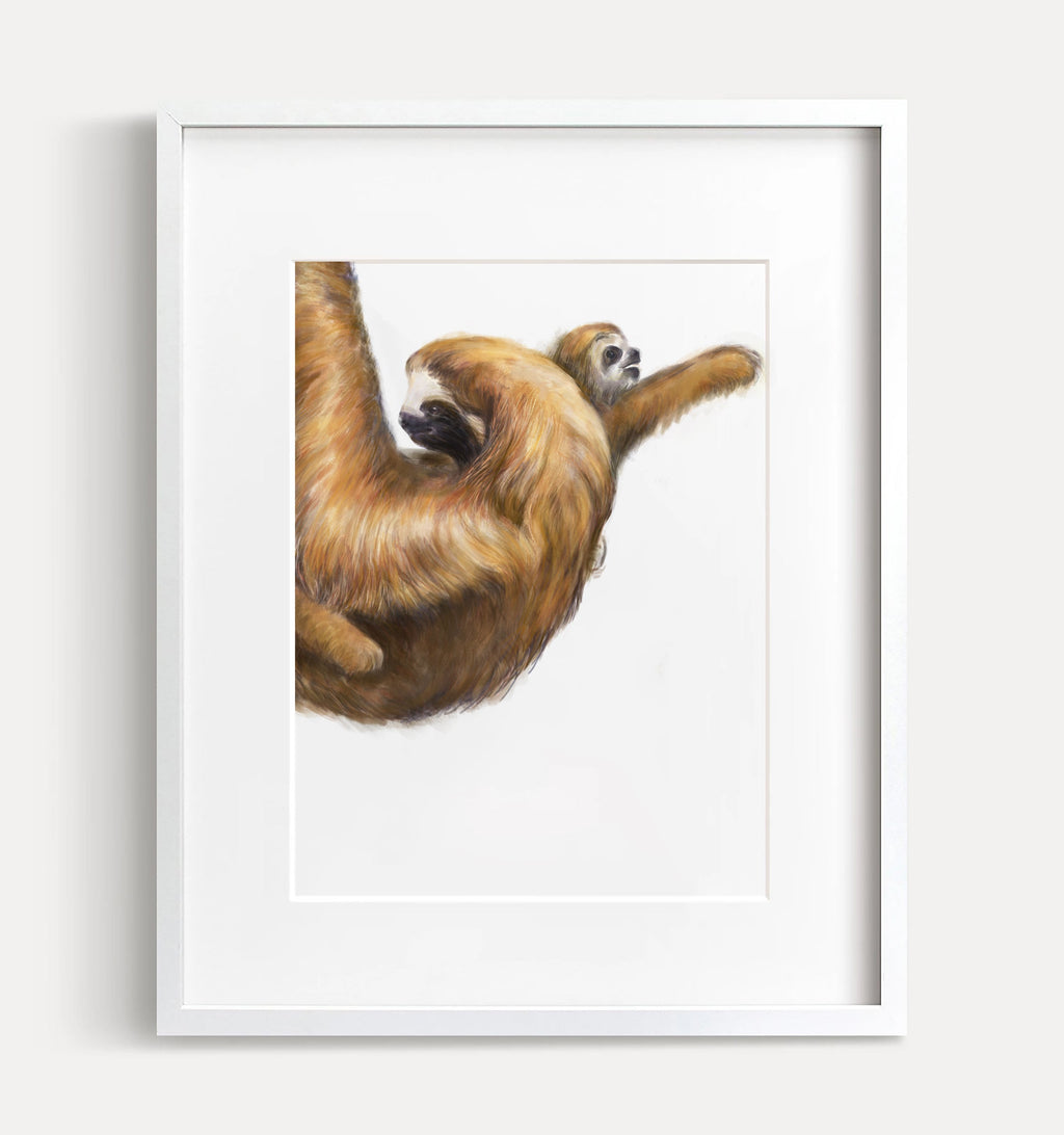 Illustration de bébé paresseux et sa maman