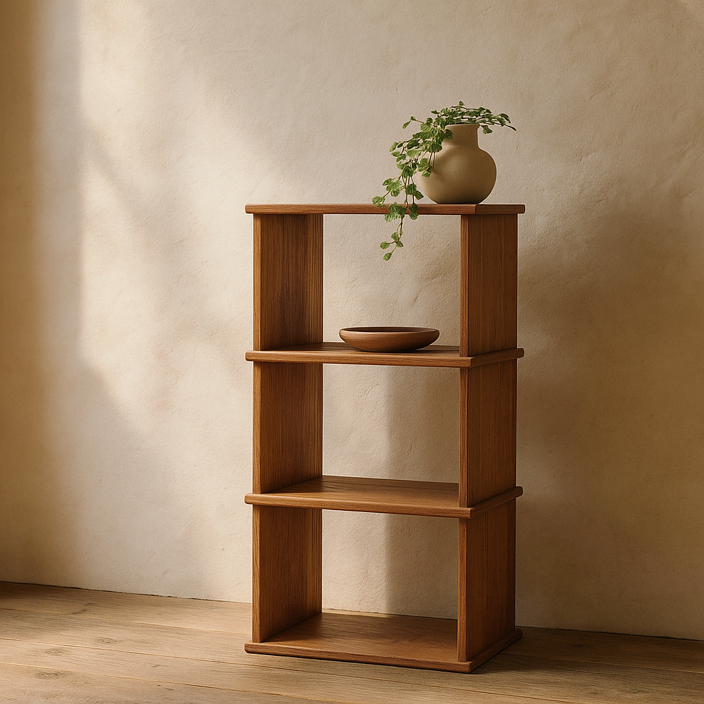Small bookshelf in red oak