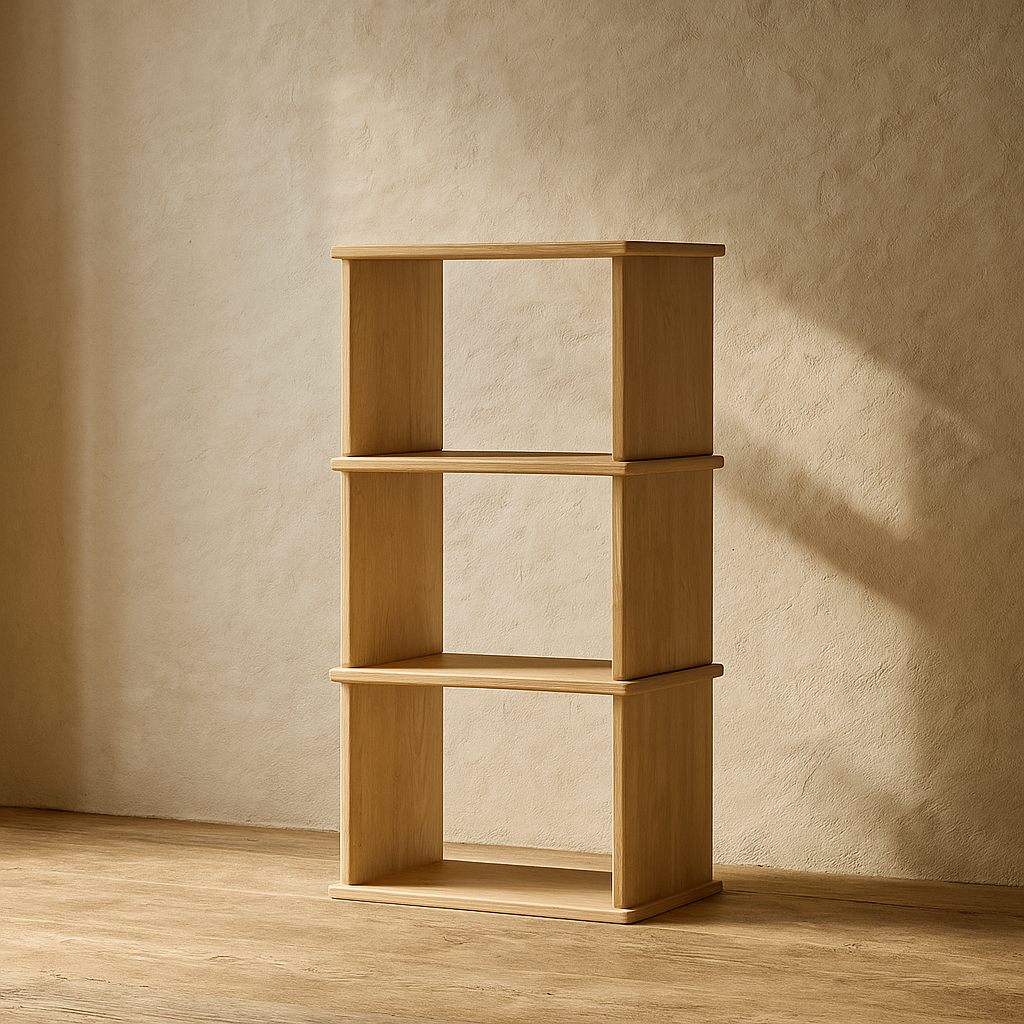 Small bookshelf in white oak