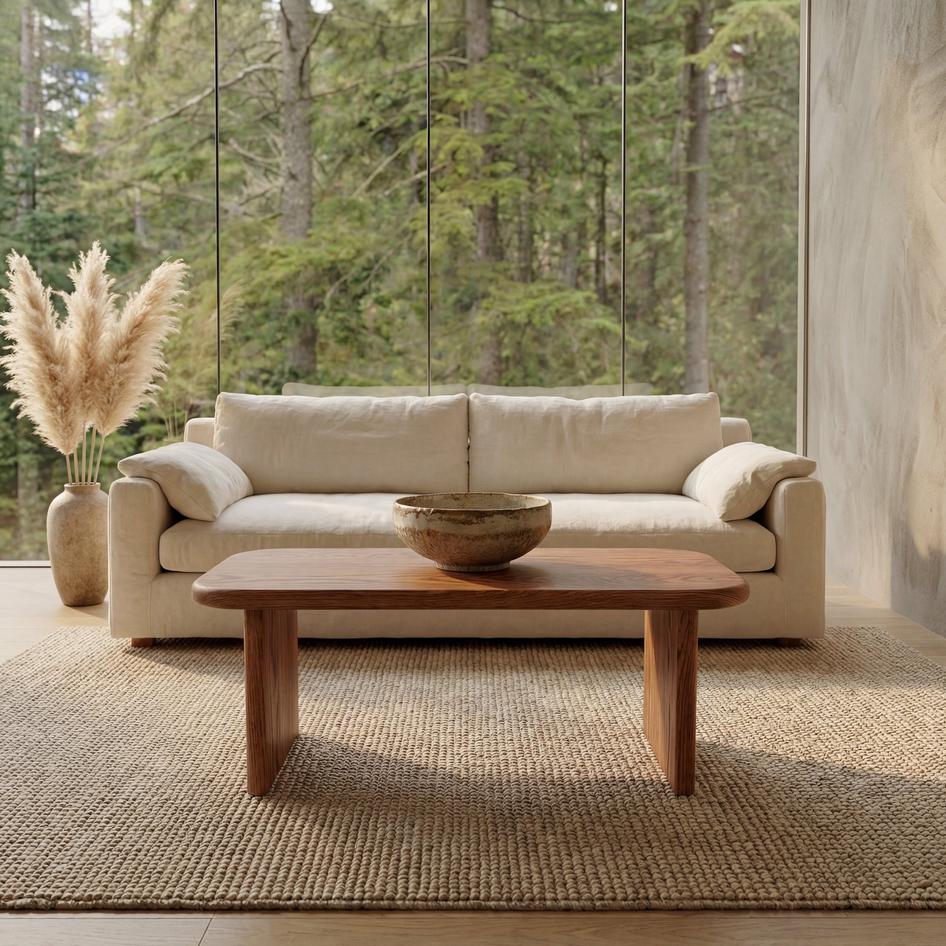 40 Inch Coffee Table in Red Oak