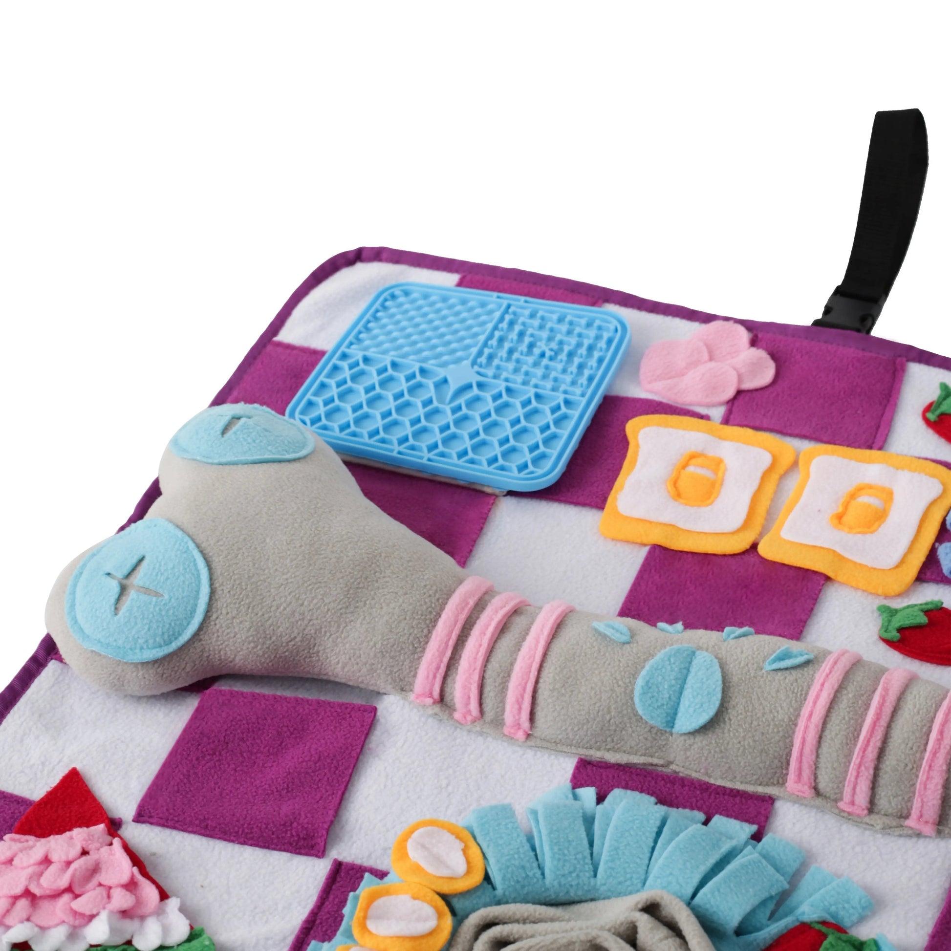 Squeaky Bone Snuffle Mat for Dogs – Interactive Foraging Fun, 24"- RETAIL LUFTPETS