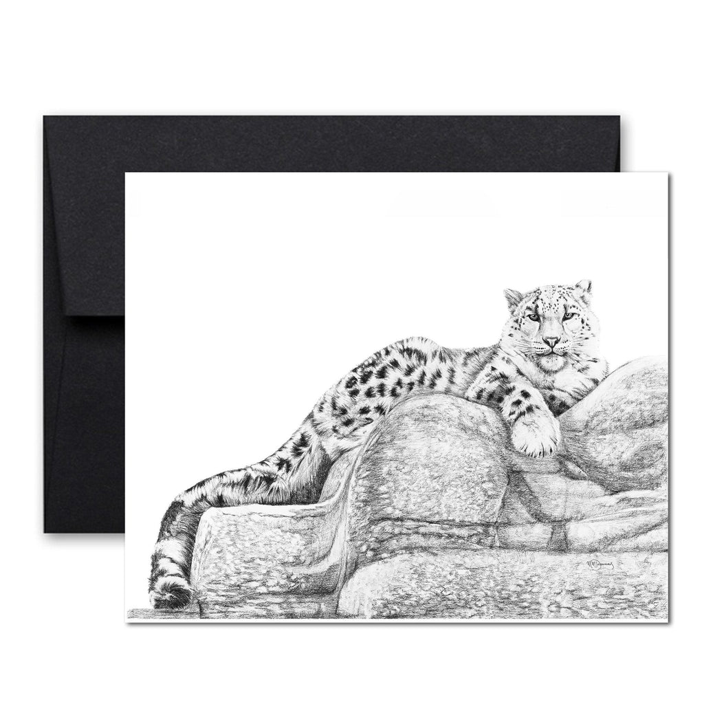 Snow leopard greeting card - collaboration with  La Fondation du Zoo de Granby