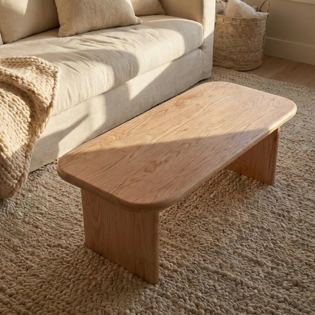 40 Inch Coffee Table in Red Oak
