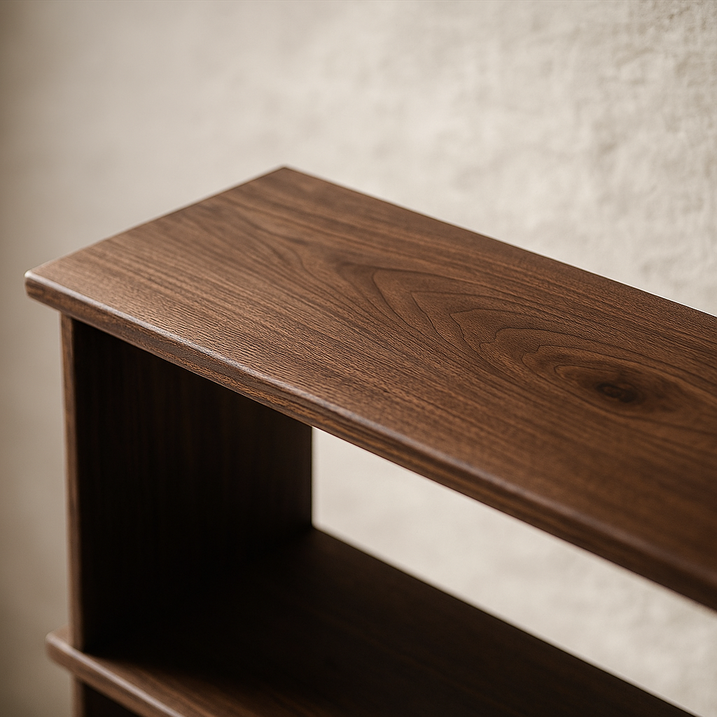 Nine cube bookshelf in walnut