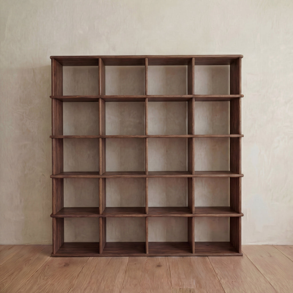 Étagère cubique en noyer