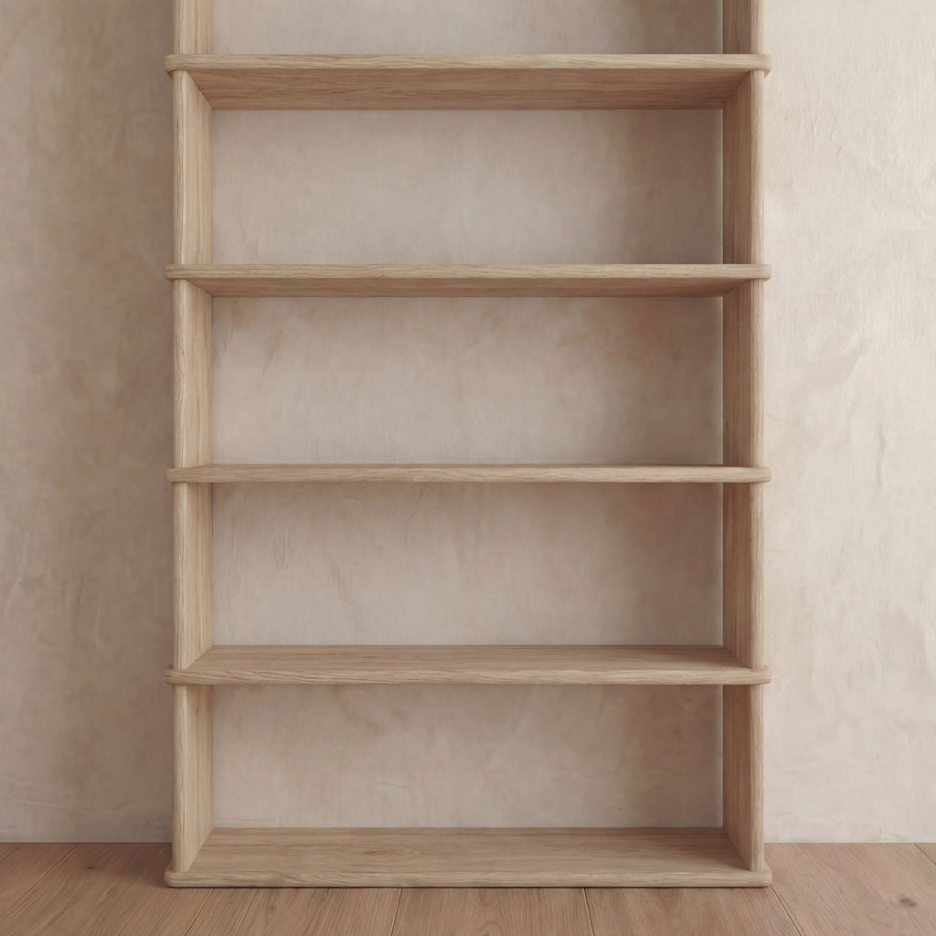 Bibliothèque à 5 étagères en chêne blanc