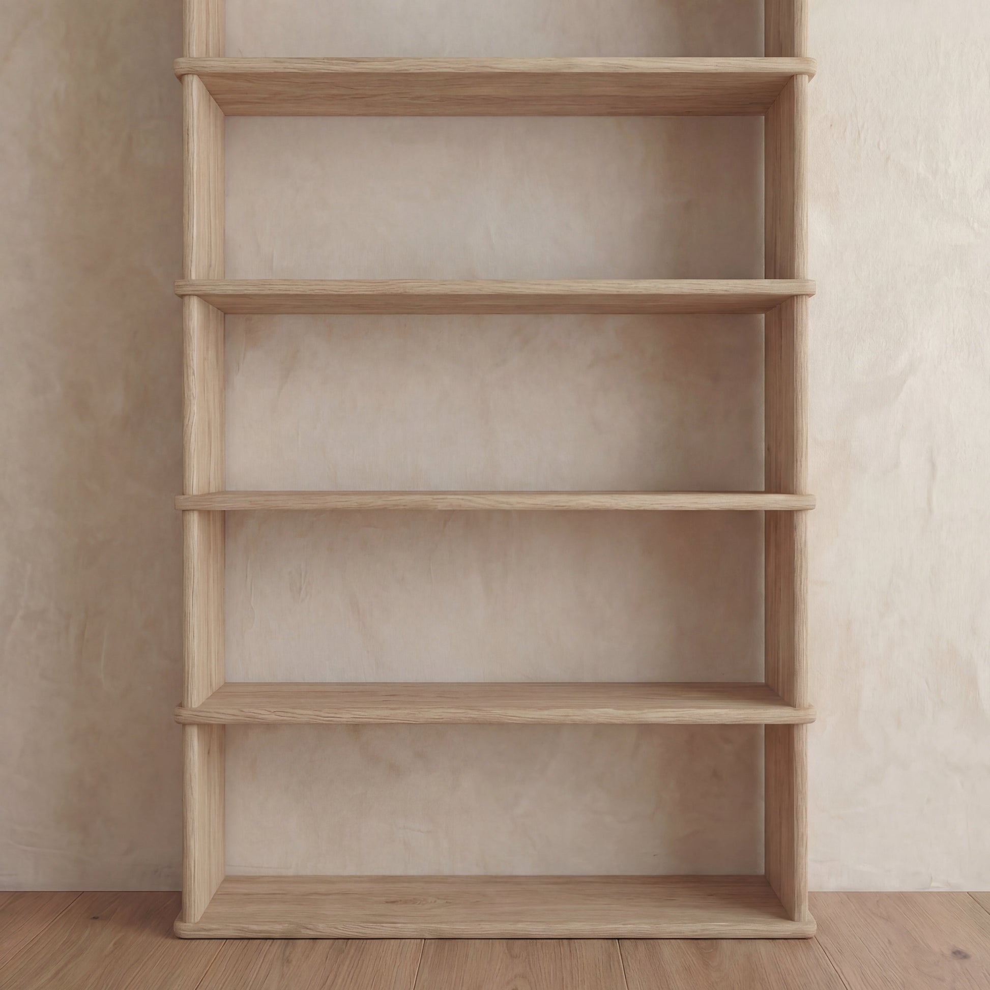 Bibliothèque à 5 étagères en chêne blanc