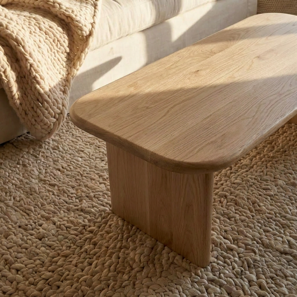 40 Inch Coffee Table in White Oak