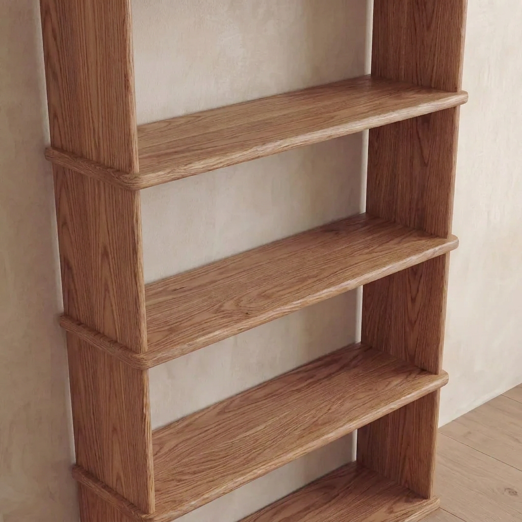 6 shelf bookcase in red oak