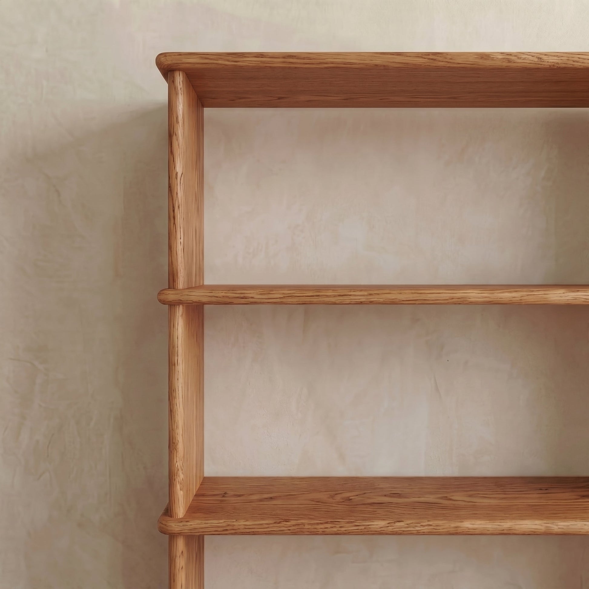 3 shelf bookcase in red oak