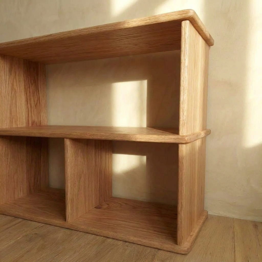 Console bibliothèque en chêne rouge