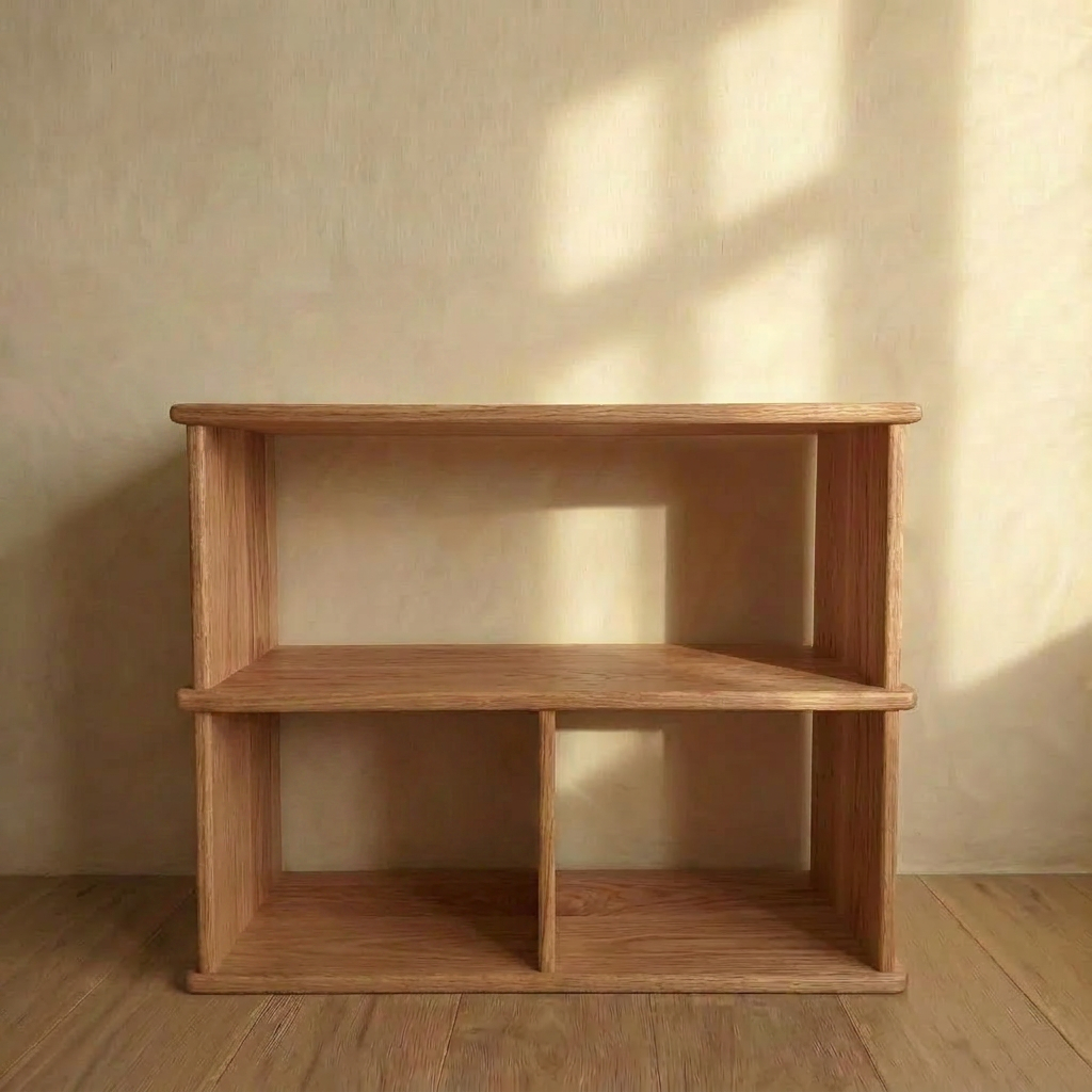 Console bibliothèque en chêne rouge