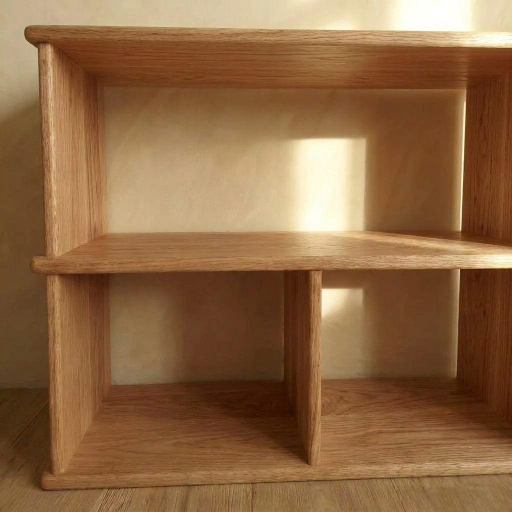 Console bibliothèque en chêne rouge