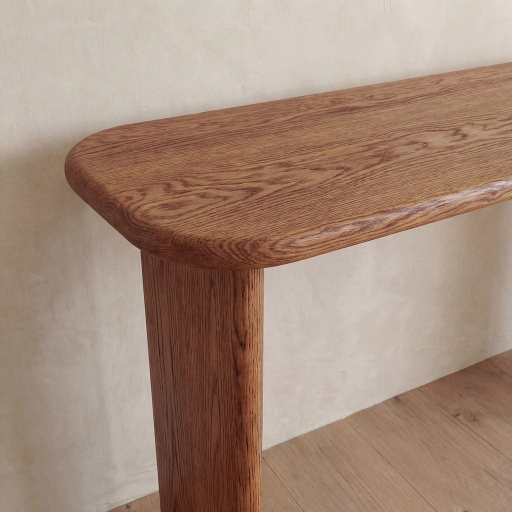 60 Inch Console Table in Red Oak