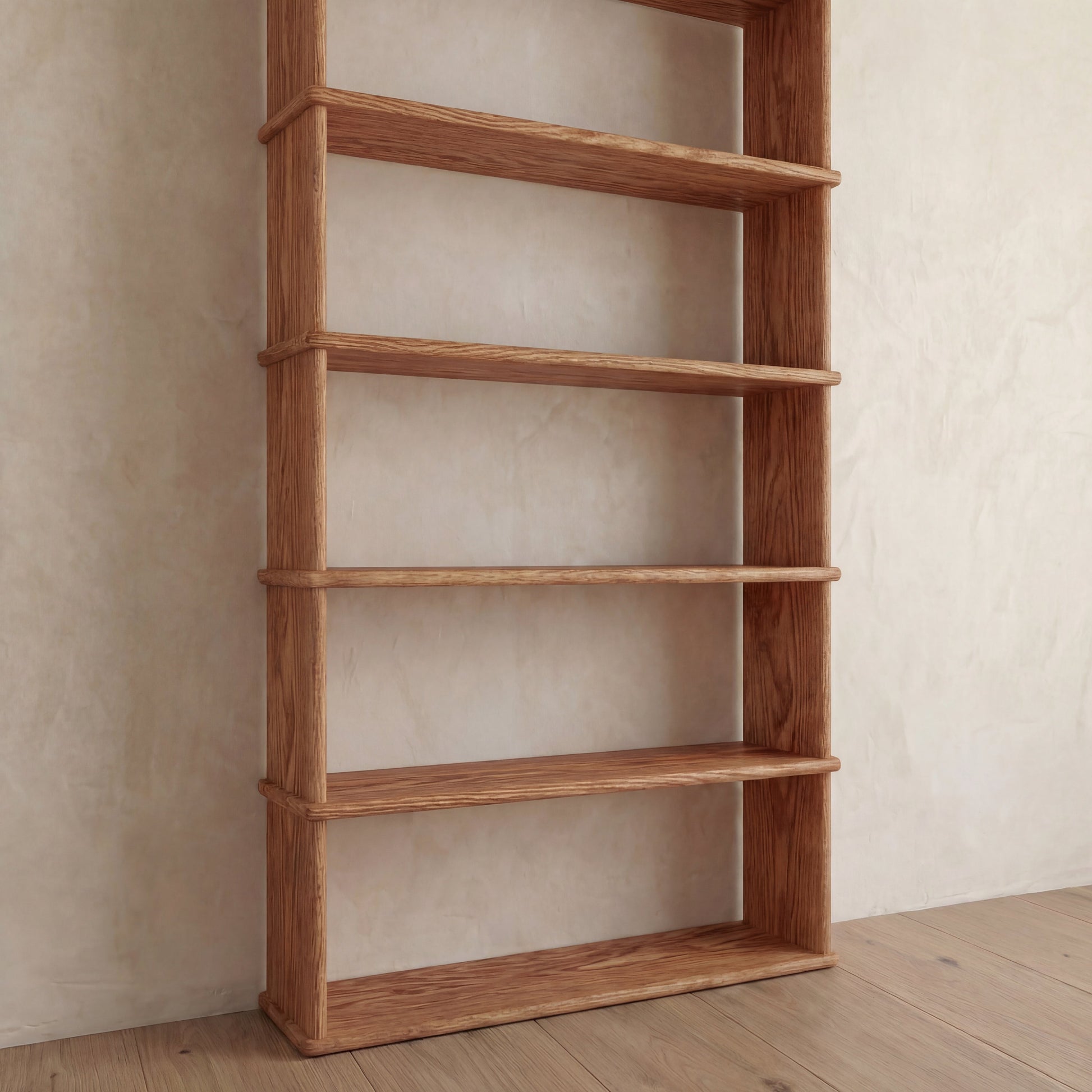 Bibliothèque à 5 étagères en chêne rouge