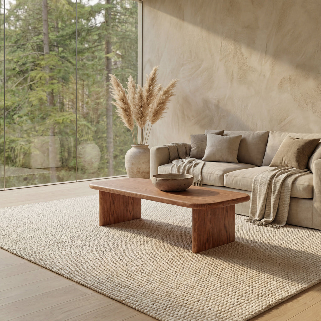 60 Inch Coffee Table in Red Oak