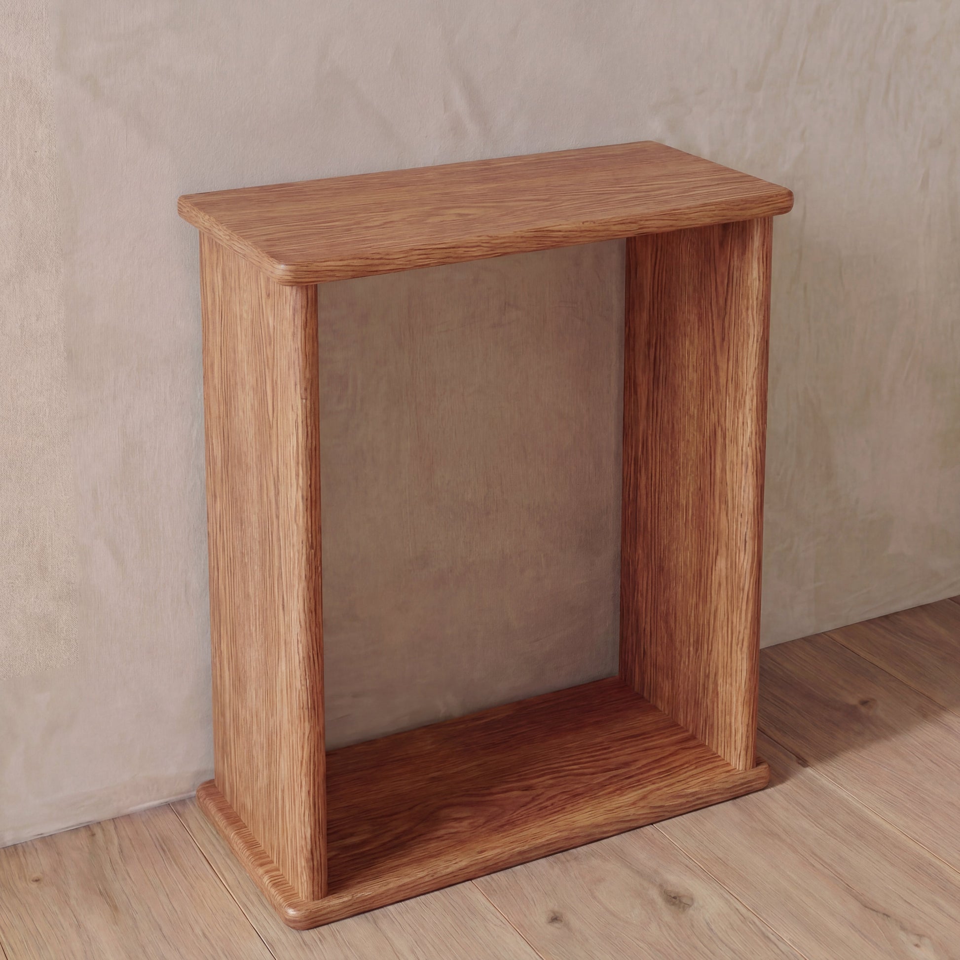 Side table in red oak