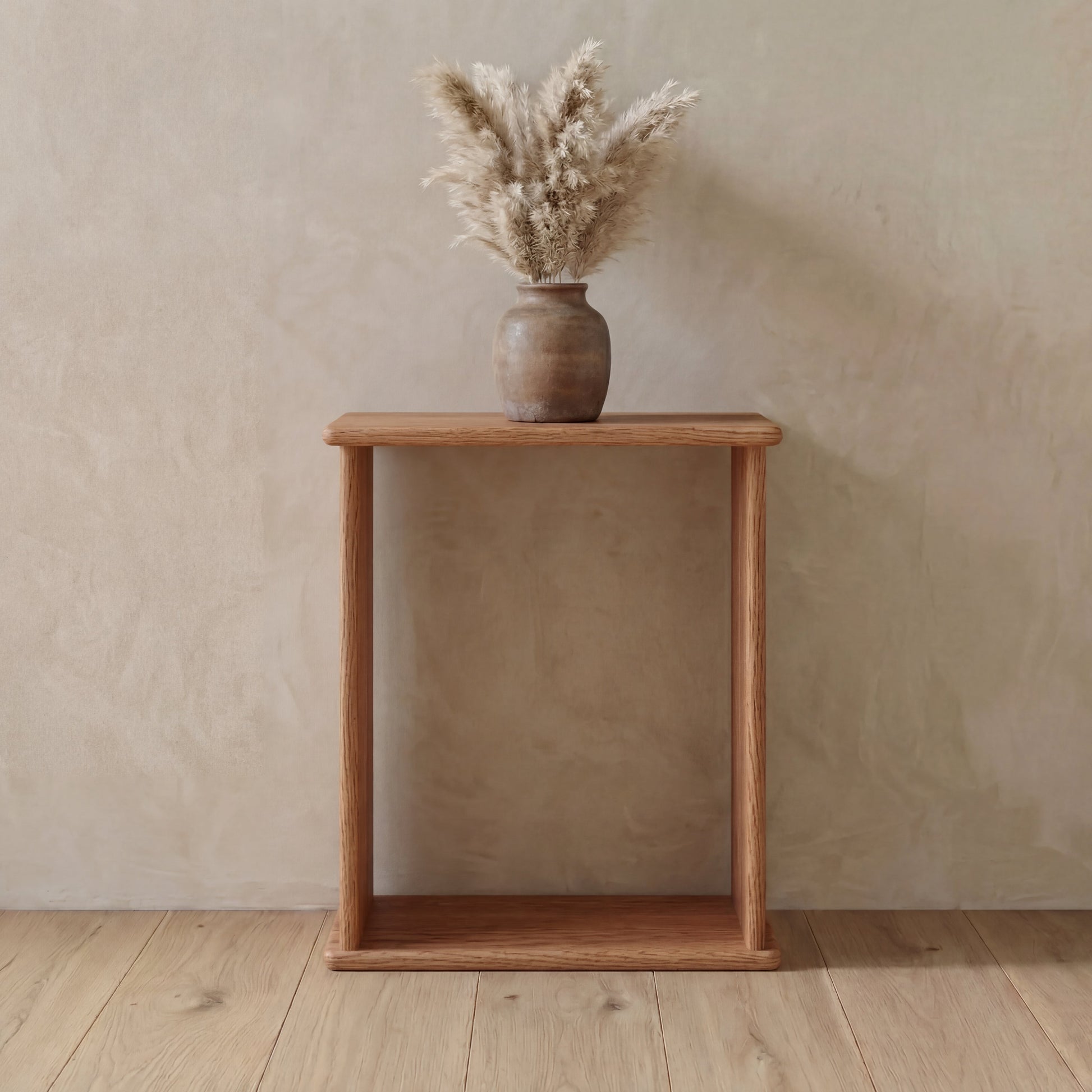 Side table in red oak