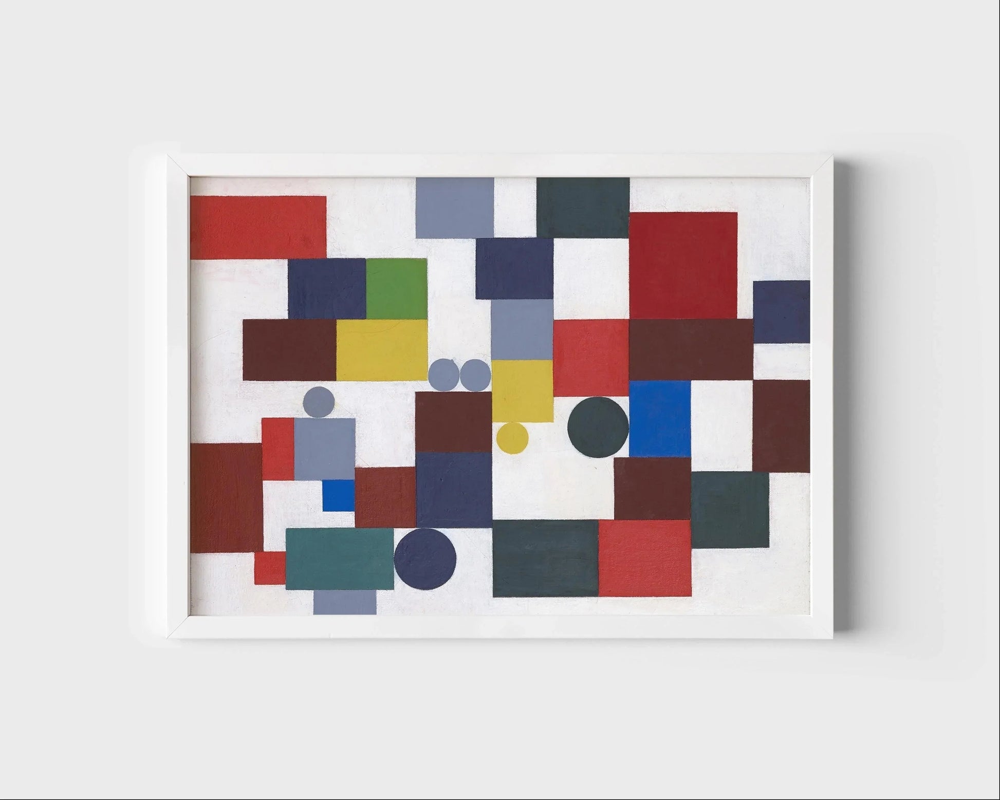 Estampe Bauhaus de Sophie Taeuber-Arp : Art mural moderniste, option d'encadrement à la main