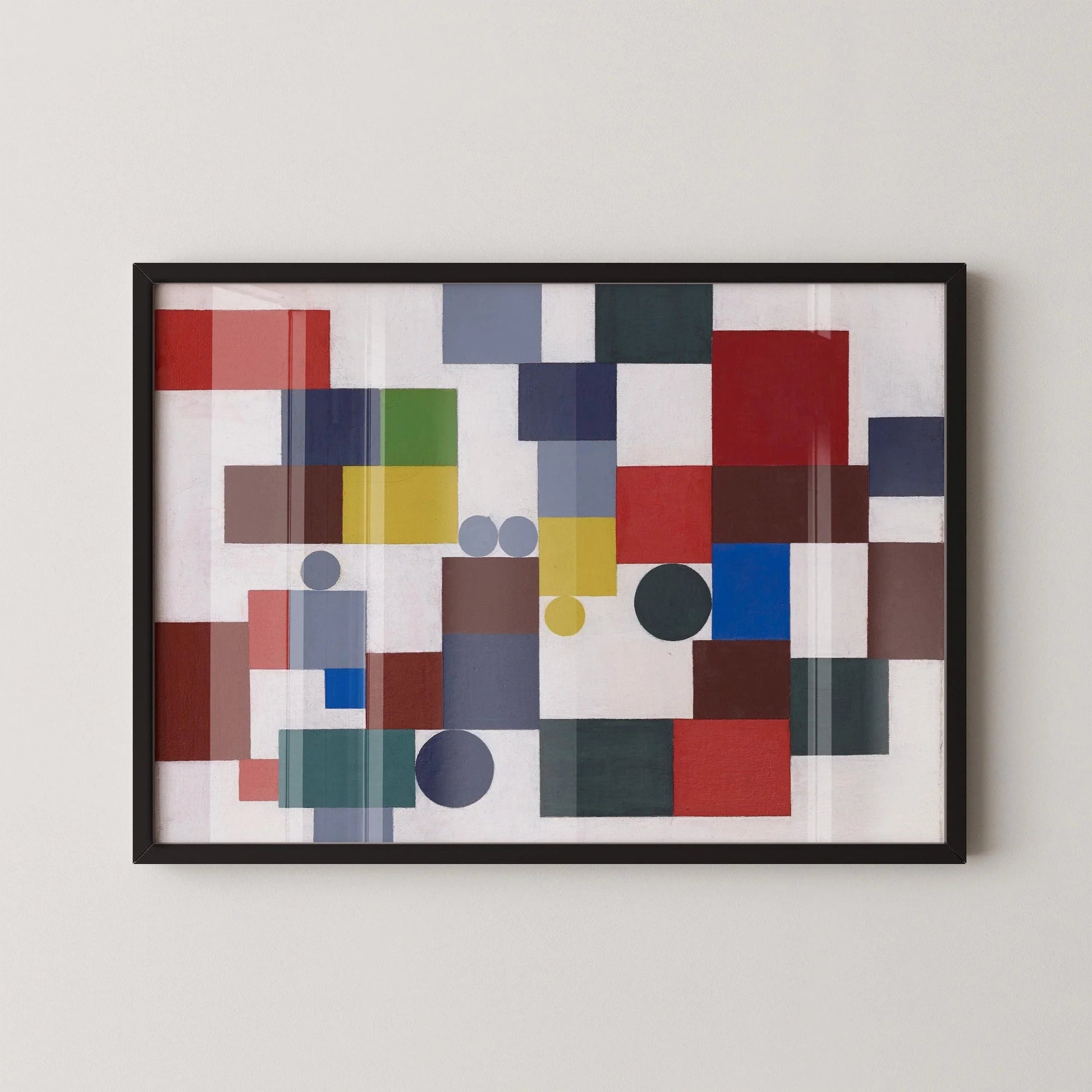 Estampe Bauhaus de Sophie Taeuber-Arp : Art mural moderniste, option d'encadrement à la main