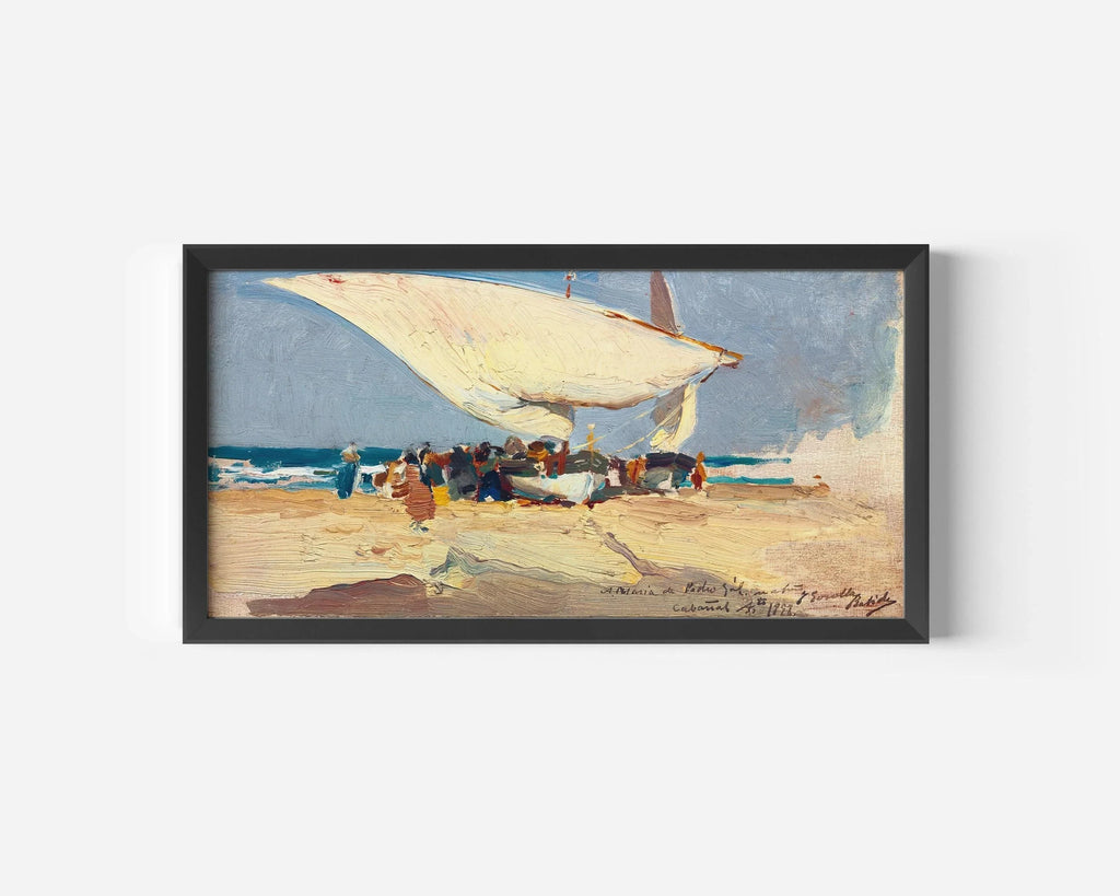 Estampe Sorolla Valencia Beach : Paysage marin impressionniste (2x1) (Encadrée ou non encadrée)