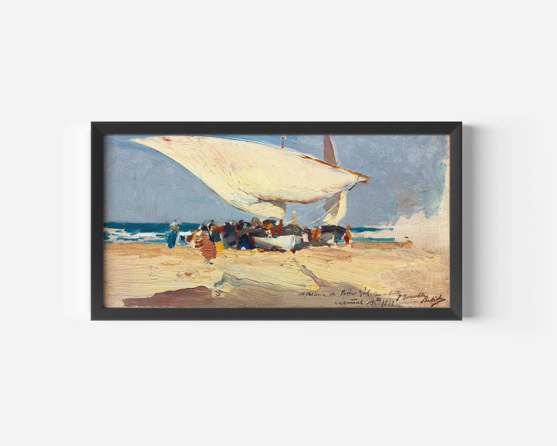 Estampe Sorolla Valencia Beach : Paysage marin impressionniste (2x1) (Encadrée ou non encadrée)
