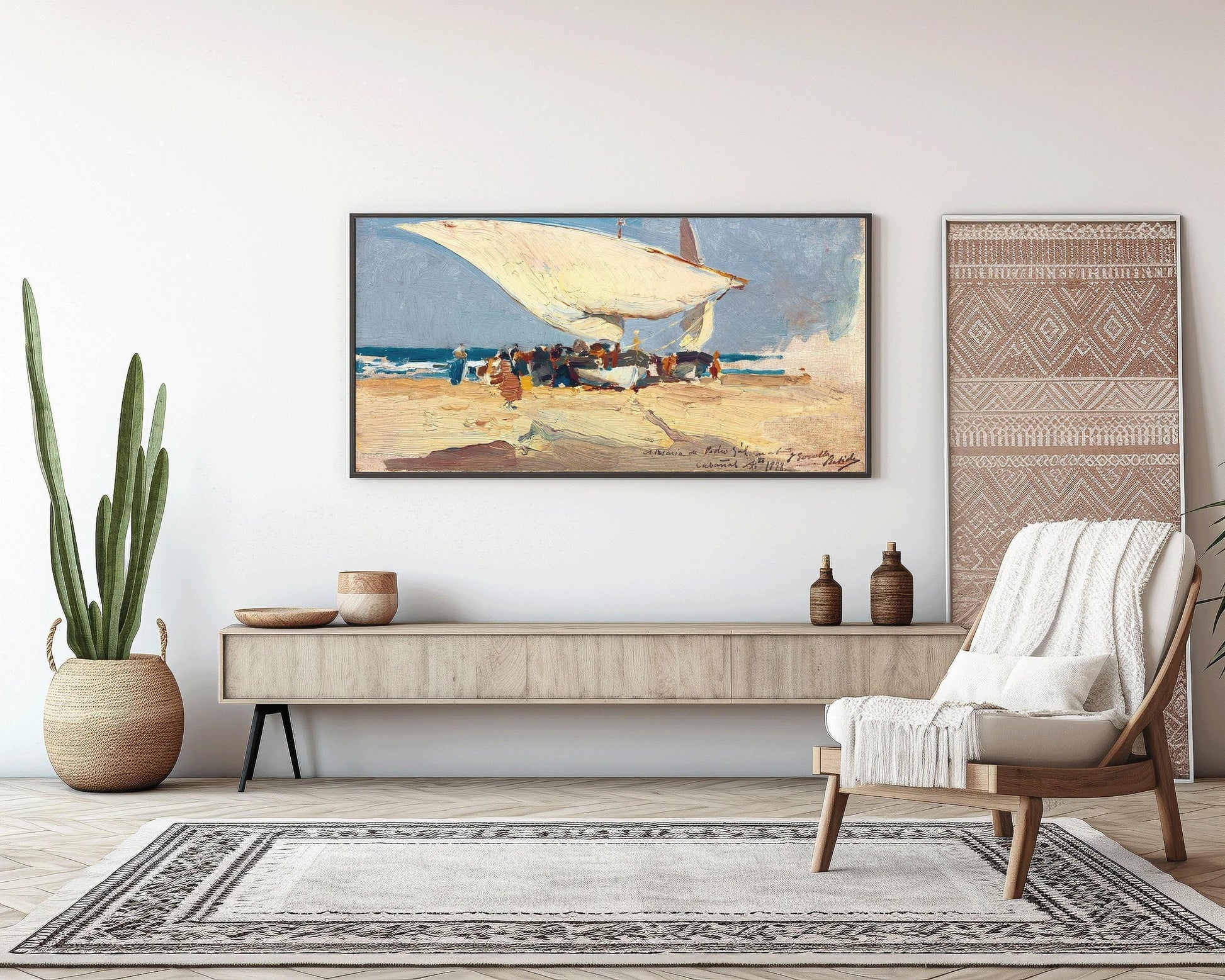 Estampe Sorolla Valencia Beach : Paysage marin impressionniste (2x1) (Encadrée ou non encadrée)