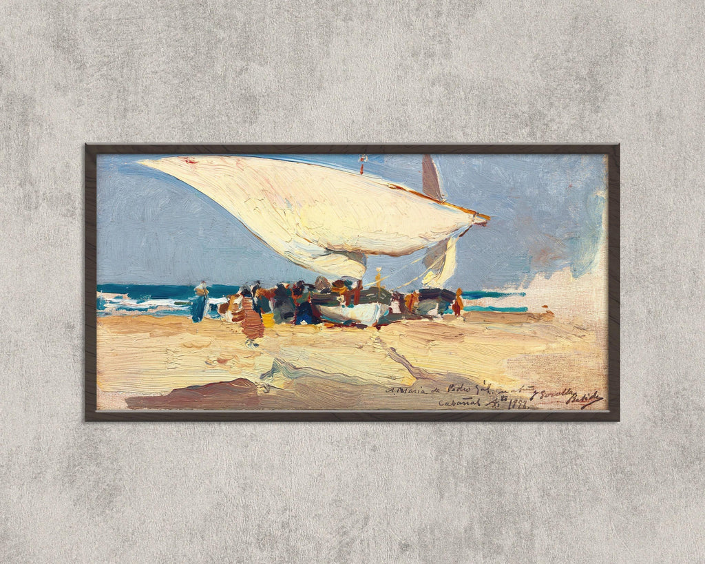 Estampe Sorolla Valencia Beach : Paysage marin impressionniste (2x1) (Encadrée ou non encadrée)