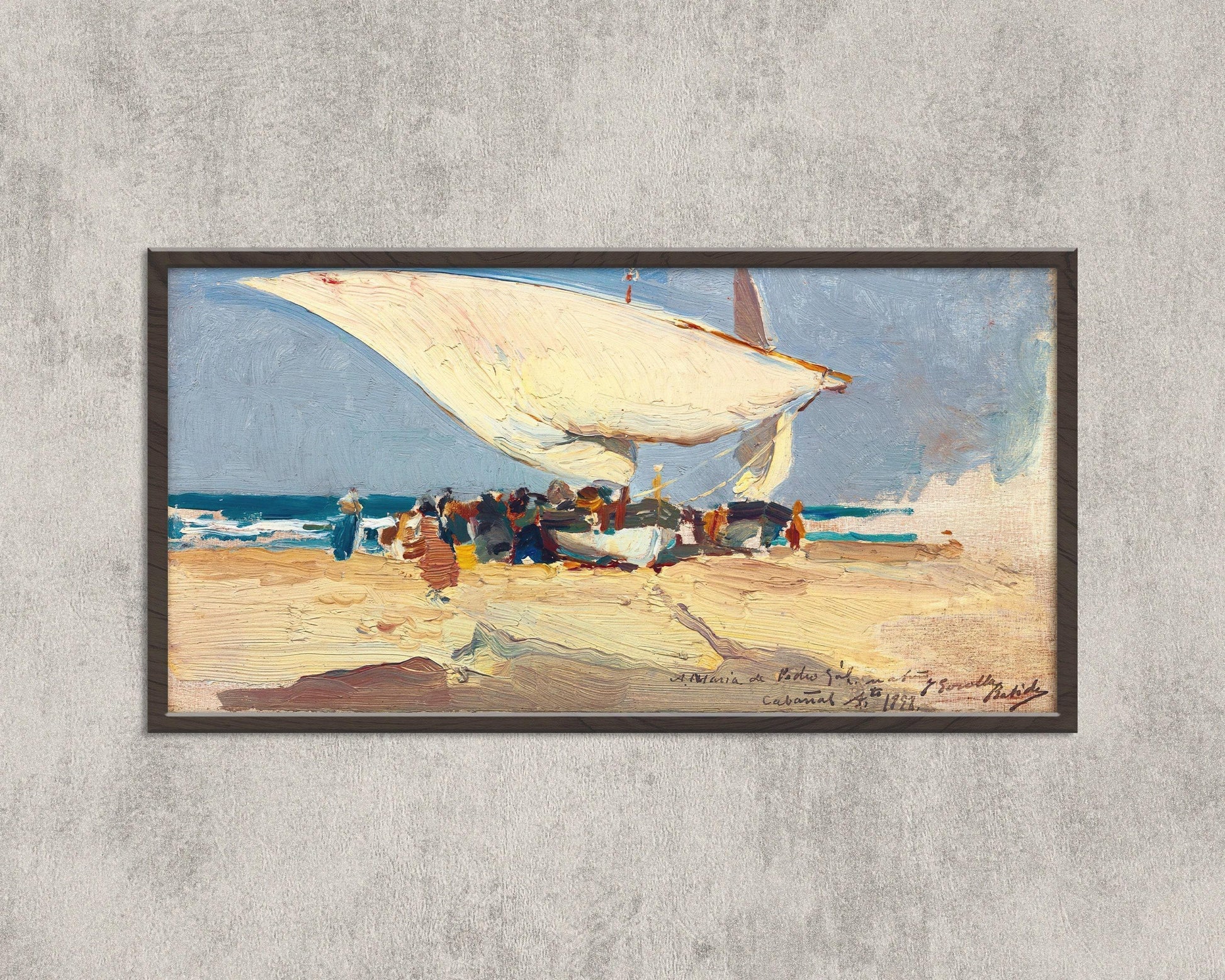 Estampe Sorolla Valencia Beach : Paysage marin impressionniste (2x1) (Encadrée ou non encadrée)
