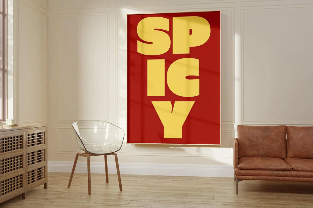 Estampe typographique épicée : Impression d’art giclée (avec ou sans cadre)