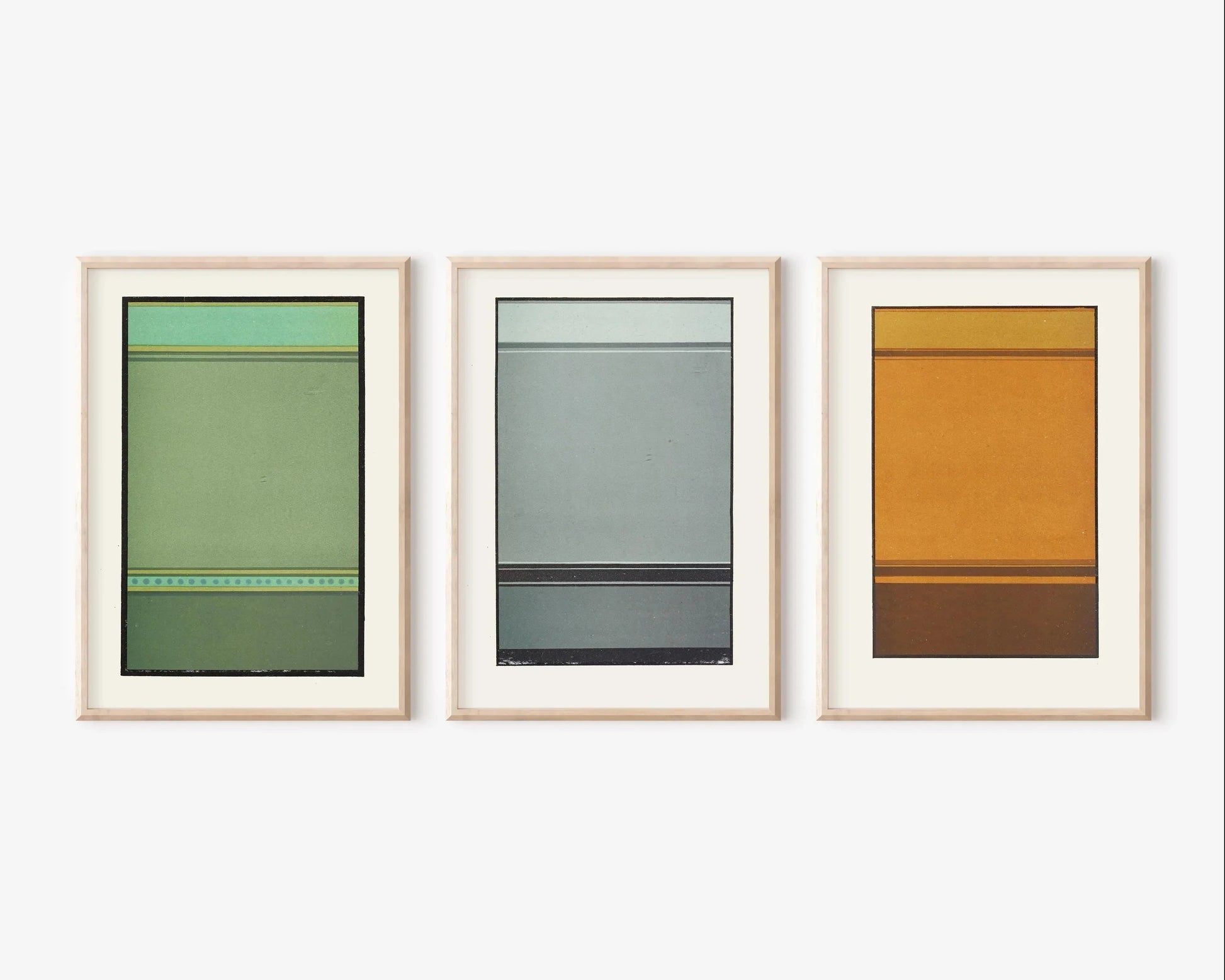 TRIO D'ART ABSOLU | Harmonie des lignes brisées | James Ward | Art moderne minimaliste disponible encadré
