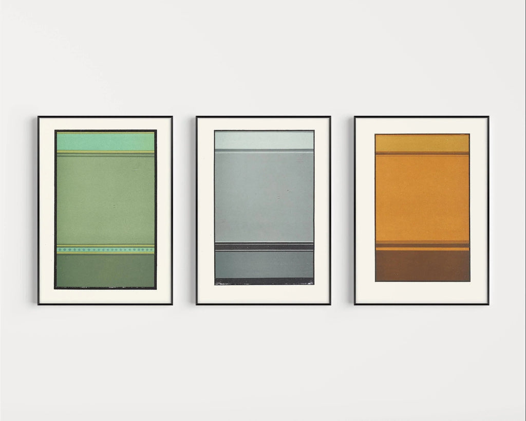 TRIO D'ART ABSOLU | Harmonie des lignes brisées | James Ward | Art moderne minimaliste disponible encadré