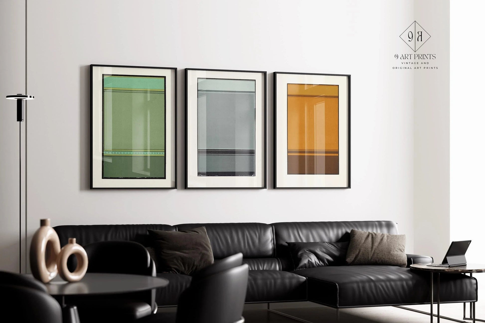TRIO D'ART ABSOLU | Harmonie des lignes brisées | James Ward | Art moderne minimaliste disponible encadré