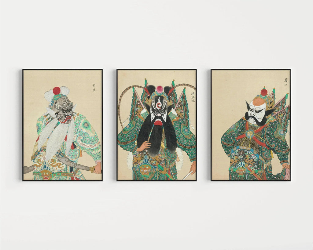 TRIO D'ART : Opéra de Pékin | Art classique chinois disponible encadré