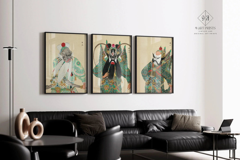 TRIO D'ART : Opéra de Pékin | Art classique chinois disponible encadré