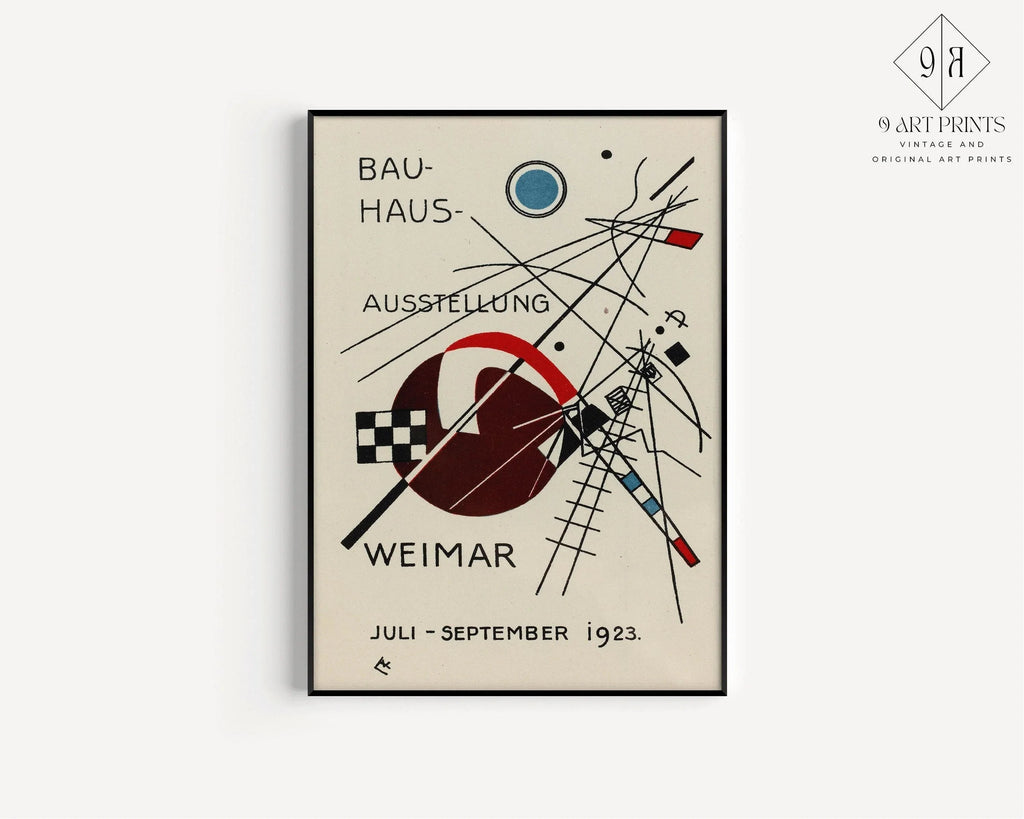 TRIO D'ŒUVRES Vintage Bauhaus | Estampes d'exposition du milieu du siècle | Disponibles encadrées ou non