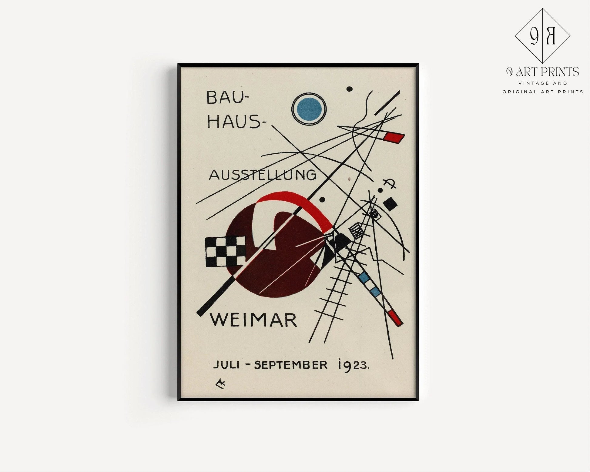 TRIO D'ŒUVRES Vintage Bauhaus | Estampes d'exposition du milieu du siècle | Disponibles encadrées ou non
